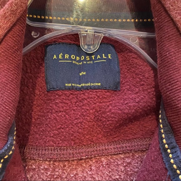 Aeropostale Mens Marled 1/4 Zip Fleece Jacket - Picture 3 of 5